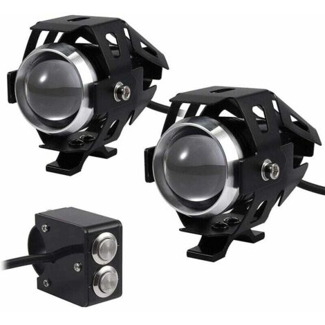 2 faros delanteros para motocicleta con luz LED adicional de 15 W, antivaho, impermeables, 3000 lm, 12-24 V