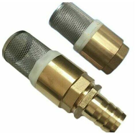 Válvula de retención tipo pagoda de latón de 1 pulgada (25 mm) - Válvula de pie antirretorno con filtro de succión de acero inoxidable (1/4)