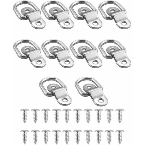 PHS Anillos En D Para Colgar Cuadros - Paquete De 1000 Anillos En D Pequeños Para Colgar Cuadros Con Tornillos - Anillo En D De Metal De 10 Libras - Ferretería