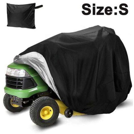Funda para cortacésped y tractor de hasta 137 cm (54"). Poliéster Oxford 210D resistente, protección UV, ajuste universal y bolsa de almacenamiento con cordón.
