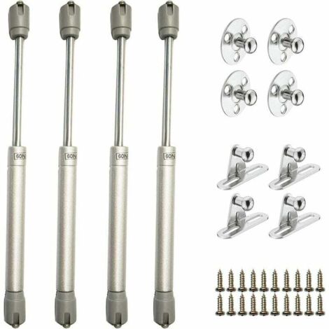 Resortes de gas hidráulicos para elevación de puertas de armarios, muebles de cocina - Amortiguadores de bisagra, 60 N/6 kg, longitud 270 mm - Juego de 4. (1/5)