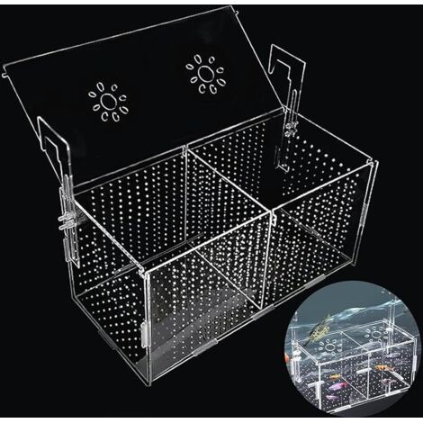 Caja de cría para acuario, accesorios para acuario, tanque de desove, caja de cría acrílica, 10 x 10 x 20 cm (1/5)