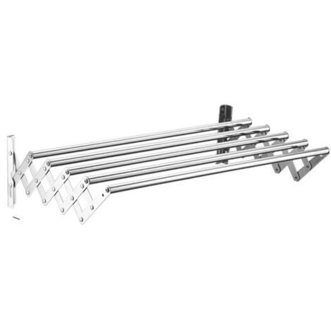 Toallero retráctil de acero inoxidable de 70 cm, tendedero para balcón sin perforaciones, estante de almacenamiento, toallero plegable extensible para baño, HA-70
