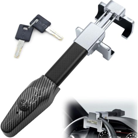 Dispositivo antirrobo para coche KR830: con alarma de 120 dB, barra antirrobo de alta seguridad (bloqueo robusto del volante), de gran disuasión, fácil de usar, universal para coches y autocaravanas (1/4)