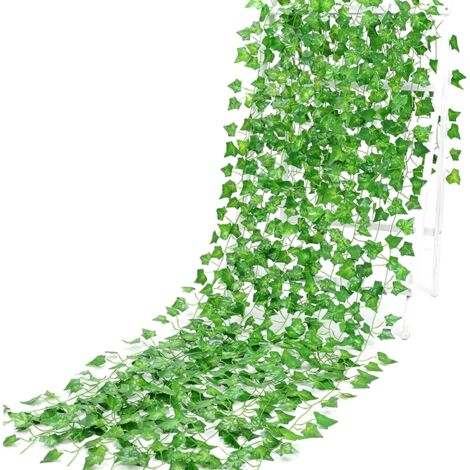 Guirnalda de hiedra artificial de 2,1 m, hiedra colgante falsa, planta colgante artificial, enredadera de hiedra falsa para dormitorio, jardín, oficina, decoración de bodas y celebraciones.