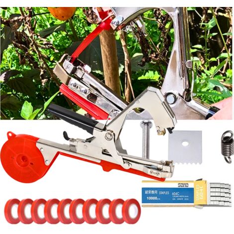 Herramienta para atar vides con cinta, máquina para atar ramas, ideal para tomates, viñedos, árboles frutales, verduras, flores y plantas. Herramienta de jardinería para atar ramas.