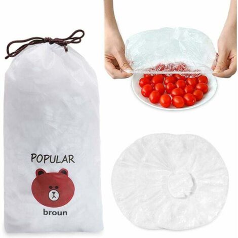 100 bolsas reutilizables para conservar alimentos frescos, a prueba de fugas, cubiertas elásticas para verduras o frutas, arcoíris. (1/4)