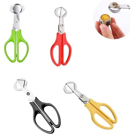 Tijeras de acero inoxidable para huevos de codorniz, cortador de puros para cocina casera, 4 colores (1/4)