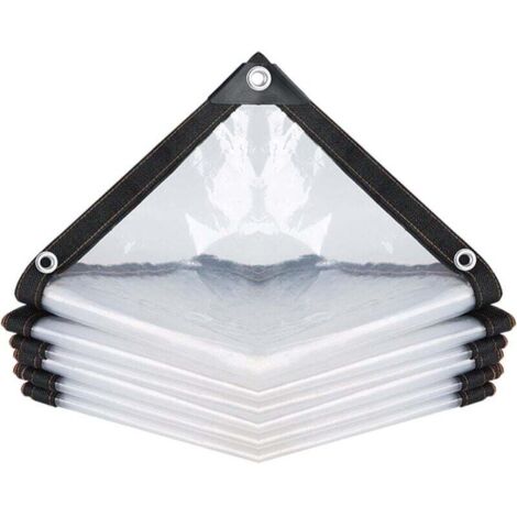 Lona impermeable transparente con ojales para muebles de jardín, uso exterior, impermeable, aislante para plantas y resistente al polvo, 2 mx 2 m (1/4)