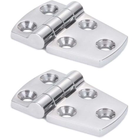 (2 piezas SUS316 de 38 mm x 57 mm) Soporte de hardware, bisagra de puerta de acero, bisagra de acero resistente para barco, bisagra de acero para plataforma de gabinete (1/4)