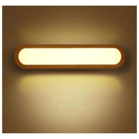 Aplique de pared LED para dormitorio, aplique de pared LED para interior, lámpara de pared LED de madera regulable, para dormitorio, sala de estar, oficina, pasillo, escalera, baño (45 cm) (1/4)