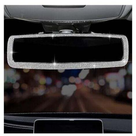 Espejo retrovisor para coche con brillantes diamantes de imitación, espejo retrovisor con cristales brillantes para mujer, piezas de automóvil (1/4)