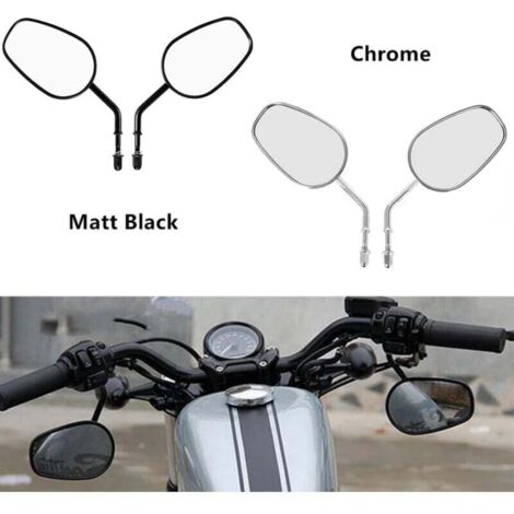 Espejos para motocicleta, espejos Harley, espejos metálicos premium, compatibles con espejos Harley 883 (negros) (1/4)
