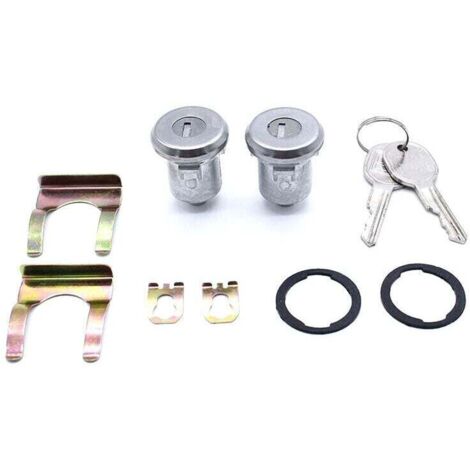 Par de cilindros de cerradura de puerta de repuesto plateados para los modelos CHEVROLET enumerados (1/4)