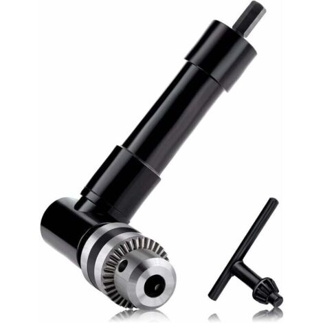 Mandril de taladro de ángulo recto, mandril de taladro de ángulo recto autoajustable de 90°, herramienta de extensión de taladro eléctrico con eje de 1-10 mm, (1/4)