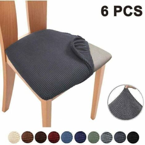 Juego de 6 fundas para asientos de sillas de comedor y cocina. (1/4)