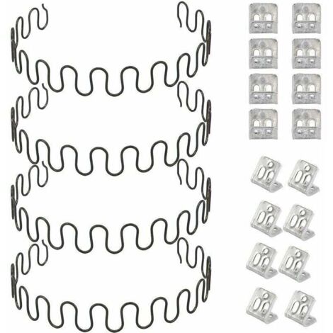 resortes de repuesto para sofá de 20" con 8 clips en forma de S, kit de reparación de resortes de 4,0 mm de diámetro para muebles, decoración del hogar y asientos. (1/4)