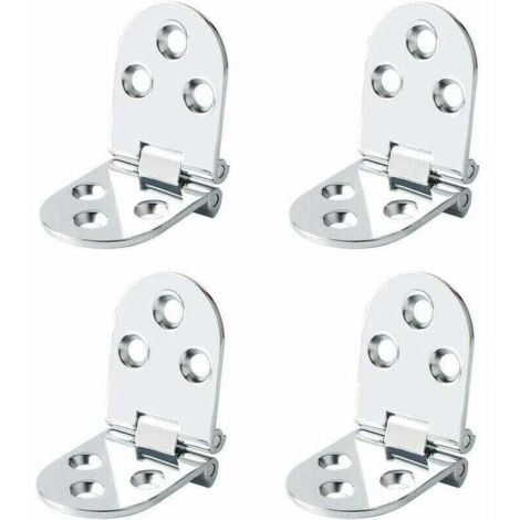 Bisagras para mesa plegable, conector plegable, herraje para muebles, acero inoxidable, plegable 180 grados, 2,5 mm de grosor, acabado cromado, 4 unidades