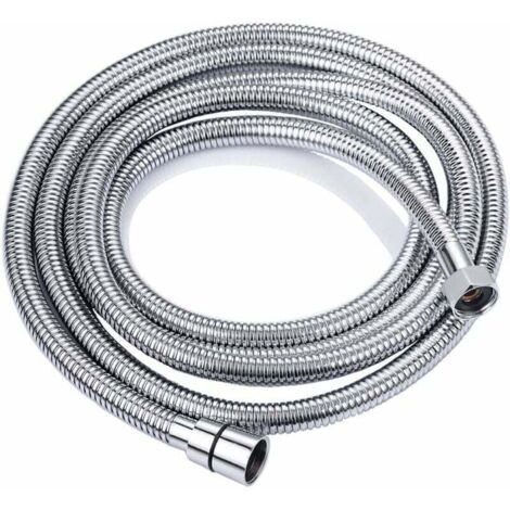 Manguera de ducha antitorsión de acero inoxidable de 3 m para baño, conexión estándar G 1/2 universal (1/4)