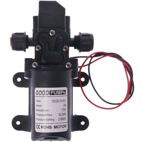 Bomba de agua de alta presión para autocaravanas, 12 V CC, 12 V, 70 W, 130 pies, 6 l/min, bomba de cebado de diafragma (voltaje: 12 V)