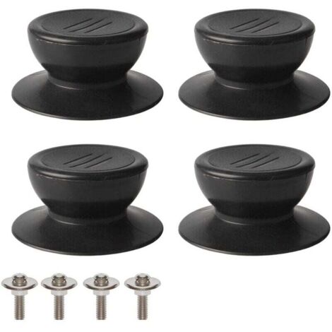 4 perillas de repuesto universales para tapa de cocina, tapa de vidrio, manija de tapa de vidrio - Negro (1/4)