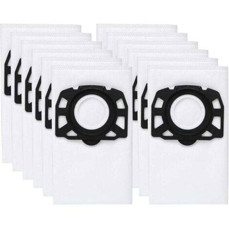 Paquete de 12 bolsas de filtro KFI 487 para aspiradoras Karcher WD4, WD5, WD6, MV4, MV5, MV6, WD4.000... WD5.999,2.863-006.0 (1/4)