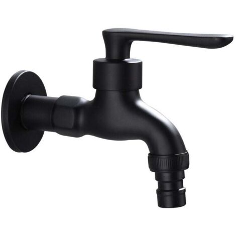 Grifo de lavadora de pared, grifo de manguera, grifo de lavandería, grifo de cocina negro, grifo dividido vintage, grifo de agua, grifo de fregadero de servicio, bañera (1/4)