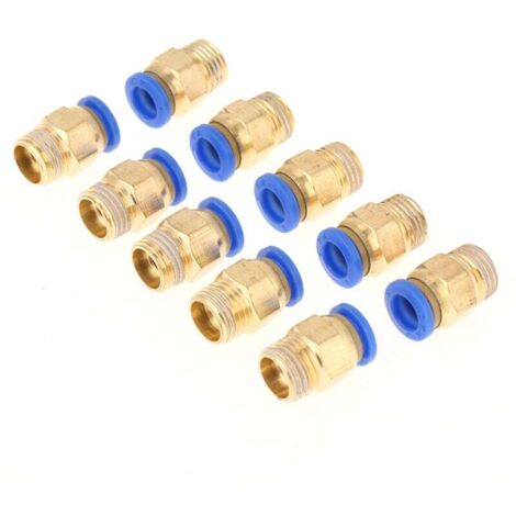 Accesorio neumático de 8 mm, conector neumático recto BSP de 1/4, adaptador de conexión rápida (10 piezas), rosca de 8 mm de diámetro, juego de 1/4 BSP (1/4)