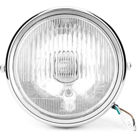 Faro delantero universal para motocicleta, estilo retro, plateado, con lente blanca, para GN125, LED + LED, para motocicleta