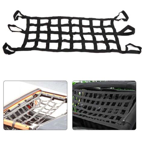 Red de techo universal para Jeep Wrangler (YJ/TJ/JK/JL) - Hamaca para portón trasero - Sujeta el equipaje en cualquier situación (1/4)