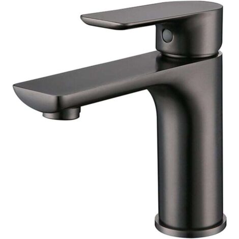 Grifo de acero inoxidable gris para lavabo de inodoro, salida de agua caliente y fría, con tubo de entrada de 60 cm. (1/4)