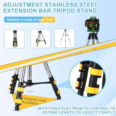 Trípode Ajustable Para Nivel Láser – Patas De Aluminio, Altura 66-160 Cm, Compatible Con Rosca 5/8″-11, Para Topografía Y Construcción