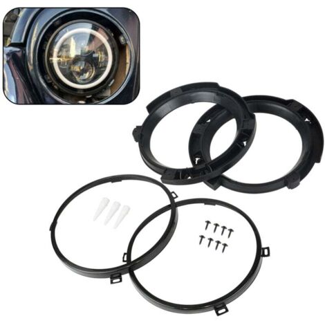 Juego de soportes de montaje para faros delanteros de 1 par, repuesto de 7 pulgadas para Jeep Wrangler JK 2007-2017 (1/4)