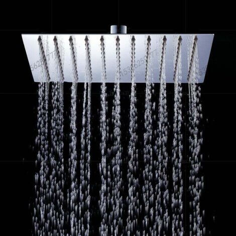 Cabezal de ducha de acero inoxidable de primera calidad, ducha tipo lluvia de 10 pulgadas, cabezal de ducha ahorrador de agua, cabezal de ducha ahorrador de agua cromado (1/4)