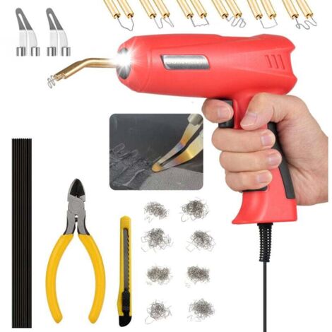 Máquina de soldadura de plástico de 150 W, reparación de pistolas de soldadura, 800 grapadoras calientes, kit de reparación de parachoques de coche 2 en 1 (1/4)