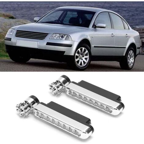 Luz de viento, luz eólica, luces auxiliares para coche, 2 unidades, 8 LED, universal, para coche, luz diurna, lámpara auxiliar, accesorio A (1/4)