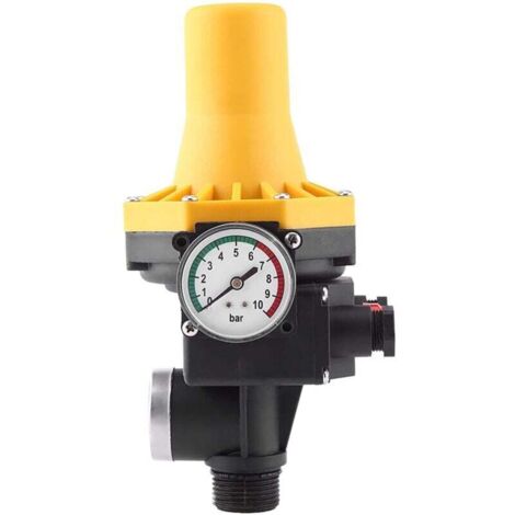 Regulador de presión de bomba de agua, controlador de presión de bomba de agua, interruptor de presión, interruptor de bomba, bomba de agua automática con manómetro 220 V A (1/4)