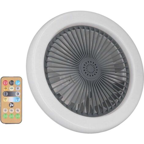 Ventilador de techo con luz, lámpara LED E27 de 30 W, regulable con temporizador y control remoto, silencioso, 3 velocidades para dormitorio y comedor.