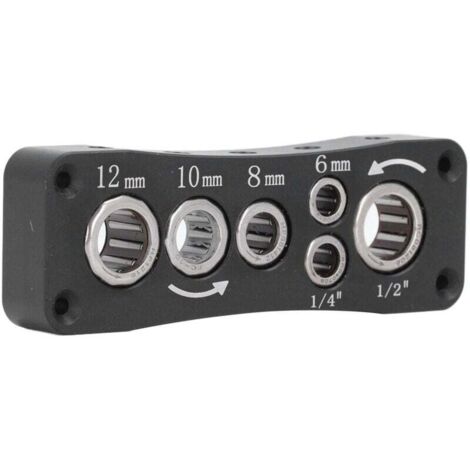Tornillo de banco para fresadora, soporte para brocas de fresadora, funciona con vástagos de 1/4, 1/2, 6 mm, 8 mm, 10 mm y 12 mm, organizador de brocas de fresadora de acero al carbono, extracción y (1/4)