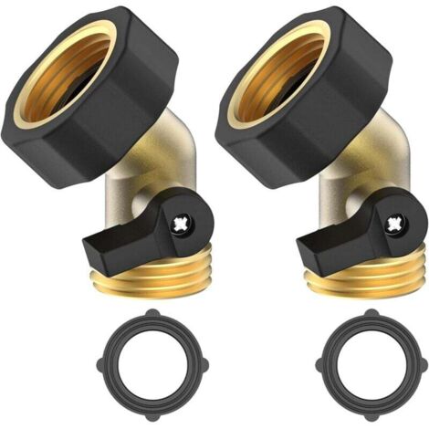 Connector Rapide pour Tuyau d'arosage avec vanne d'arrêt, raccords à Connexion Rapide 3/4" avec vanne à Bille A (1/4)