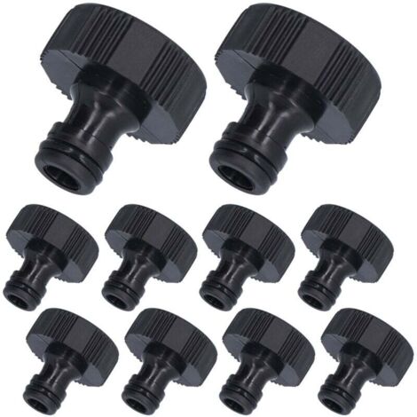 10 adaptadores de rosca de 15 mm, accesorios de tubería de plástico duraderos y herméticos para jardín, conector hembra G1 (1/4)