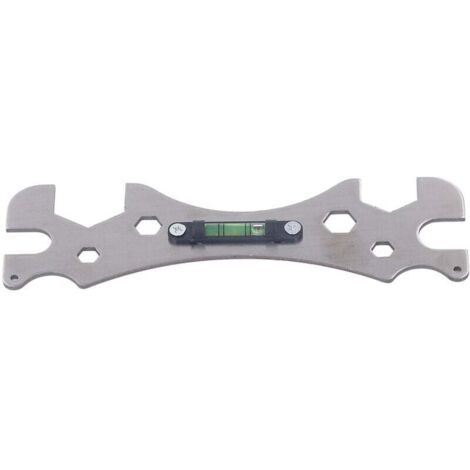 Llave universal multifuncional para baño con nivel de grifo, herramienta de instalación de plomería (1/4)