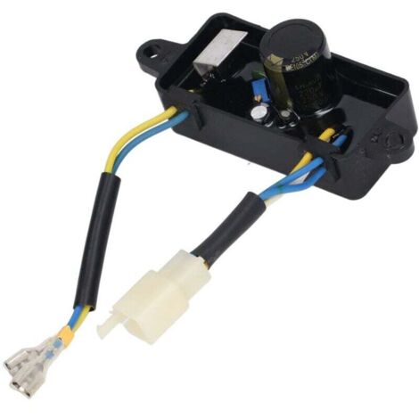 Regulador de voltaje automático para generador de 2,5 kW, regulador de voltaje AVR monofásico de 6 cables, regulador de voltaje para motor de gasolina de 1 a 2,5 kW, 220 μF. (1/4)