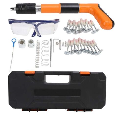 Kit de pistola de clavos, clavadora portátil de 3 velocidades con presión ajustable para paredes y techos de hormigón, ideal para decoración e instalación del hogar. (1/4)