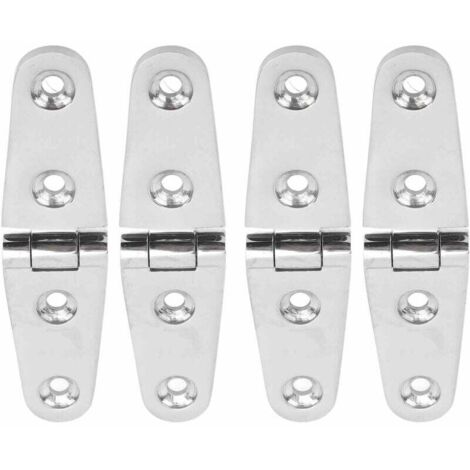 Bisagras marinas de acero inoxidable 316 - Paquete de 4 - Antióxido para escotilla de yate - 103 x 27 mm - Alta resistencia (1/4)
