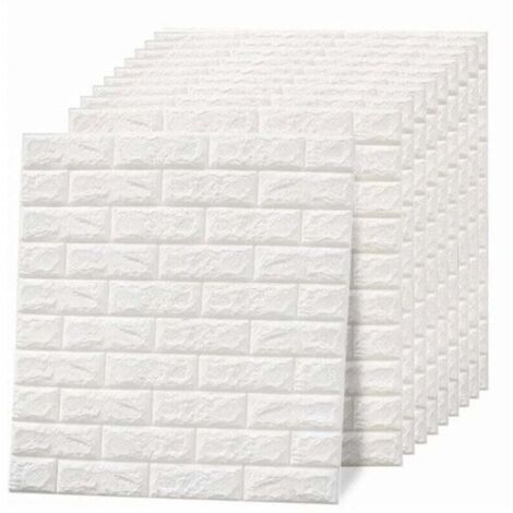 10 piezas de papel tapiz 3D autoadhesivo impermeable, panel de pared de ladrillo falso para sala de estar y dormitorio A