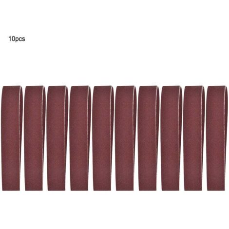 Bandas de lijado, kit surtido de 10 bandas de lijado de óxido de aluminio, 760 x 25 mm (30 x 1 pulgada), juego de bandas de lijado para pulir madera y muebles (600 unidades)