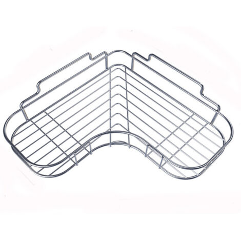 Estante de acero inoxidable para cocina y baño, sin necesidad de perforar, soporte triangular para inodoro en la esquina, escurridor con almacenamiento (1/4)