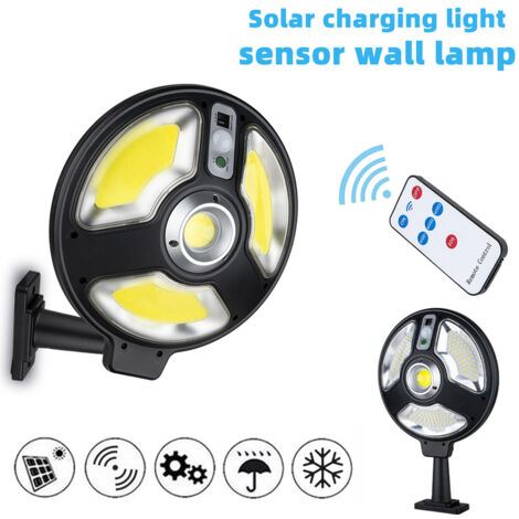 Lámpara solar para jardín, luz decorativa exterior, resistente al agua, ideal para jardín, villa o valla. Incluye sensor de presencia y aplique LED.