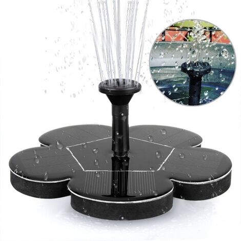 Fuente solar exterior, bomba solar para fuente, bomba solar para estanque, fuente solar flotante para jardín, bebederos para pájaros o estanques, fuente solar para estanque